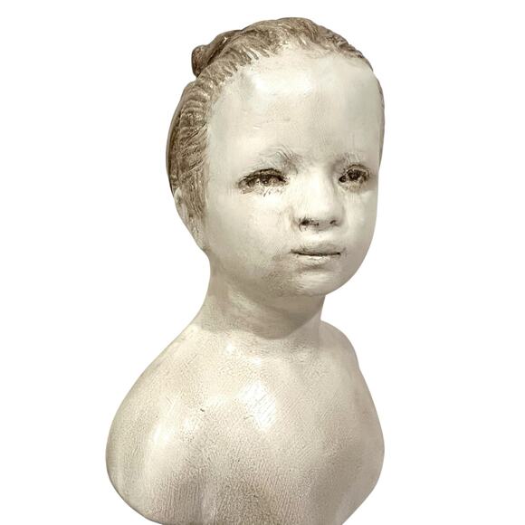 VINTAGE ALexander Backer CO. ABCO Chalkware Boy And Girl Bust Statue 10" - Picture 3 of 11